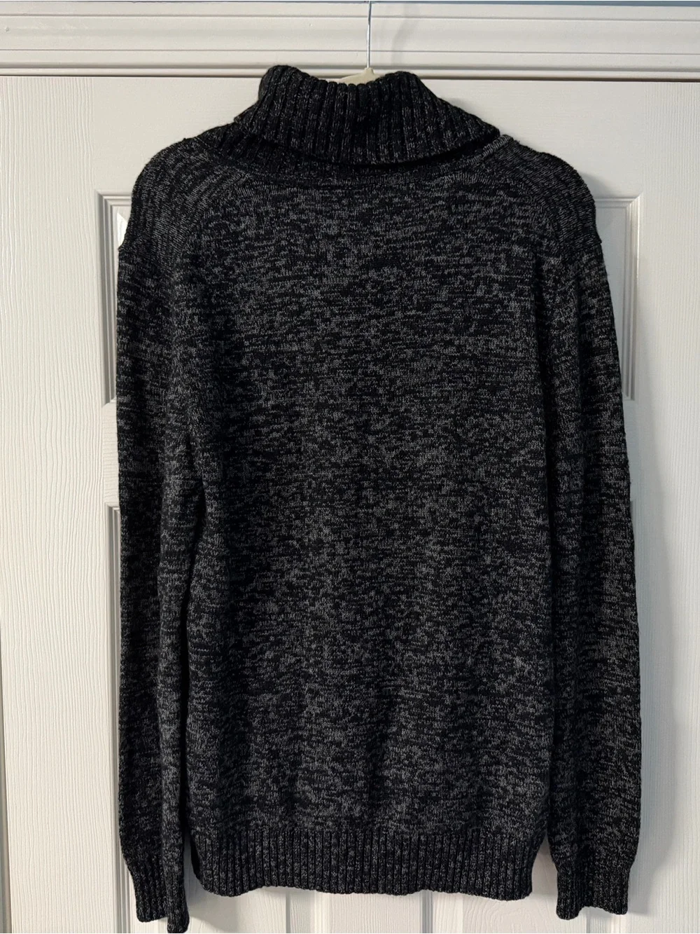Armani Exchange Charcoal Gray Marled Zip Funnel-Neck Sweater